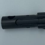 A close up of the barrel on a rifle A close up of the barrel on a rifle