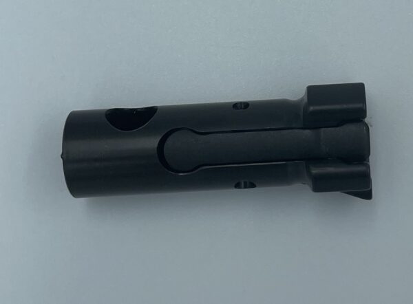 A close up of the barrel on a rifle
