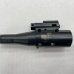 A black rifle with a sight on it