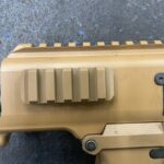 A close up of the side rail on an ar-1 5